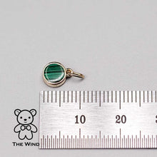 Load image into Gallery viewer, Two-Side Australian Doublet Opal &amp; Malachite Round Pendant Necklace 14K Yellow Gold