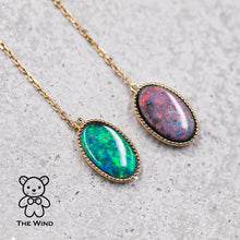 Load image into Gallery viewer, Two Ways Akoya Pearl Stud Earrings &amp; Australian Black Opal Drop Earrings 18K Yellow Gold