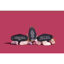 Load image into Gallery viewer, ULTRA SWEARY Go Suck Your Own D*ck in Hell Sweary Motel Keychain in Black