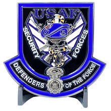 Load image into Gallery viewer, DL2-17 U.S. Air Force Security Forces Police USAF Police SP Defensor Fortis Challenge Coin