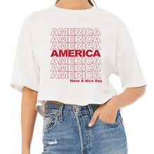 Load image into Gallery viewer, America Repeat Cropped Tee
