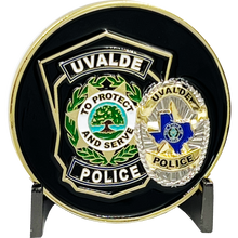 Load image into Gallery viewer, EL13-020 Uvalde TX Police Department Sorry We're Closed Challenge Coin Border Patrol Texas