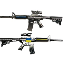 Load image into Gallery viewer, DL13-011 Ukraine M4 Thin Blue and Yellow Line Military Challenge Coin (4.5 inch) Ukrainian Armed Forces