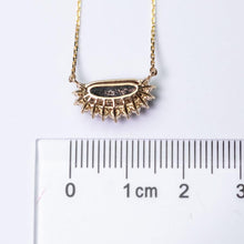 Load image into Gallery viewer, Unique Pattern Australian Boulder Opal Halo Diamond Necklace 18K Yellow Gold