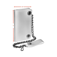 Load image into Gallery viewer, BWC232 Buffalo Nickel Snap Black Leather Long Bi-Fold Biker Wallet