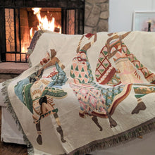 Load image into Gallery viewer, DaDa Bedding Elegant Tapestry Throw Blanket, Dancing Women African Dreams - 50” x 60” (7173)