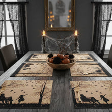Load image into Gallery viewer, DaDalogy Bedding Set of 4 Pieces Autumn Birds Blessing Tapestry Dining Placemats 13” x 19” (Thanksgiving)