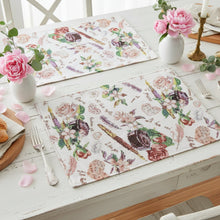 Load image into Gallery viewer, DaDa Bedding Set of 4-Pieces Sweet Love Notes Pink Floral Tapestry Dining Table Placemats 13” x 19”