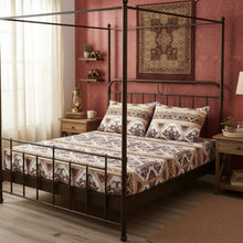 Load image into Gallery viewer, DaDa Bedding Majestic Oriental Kilim Fitted Sheet - w/ Pillow Cases Royal Persian Traditional Design Intricate Ornate Ornament Print