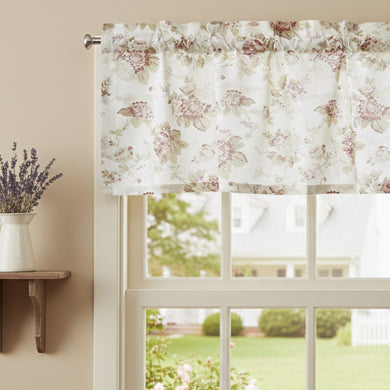 DaDa Bedding Dainty Floral Garden Pastel Roses Cottage Window Curtain Valance - 18