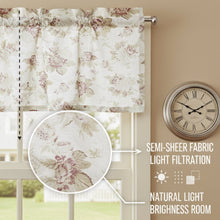 Load image into Gallery viewer, DaDa Bedding Dainty Floral Garden Pastel Roses Cottage Window Curtain Valance - 18" x 52" (3036)