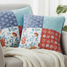 Load image into Gallery viewer, DaDa Bedding Set of 2-Pieces Bohemian Vibes Patchwork Floral Throw Pillow Covers, 18" x 18" (JHW878)