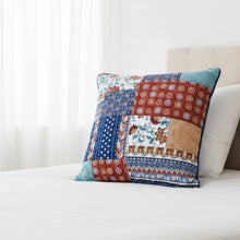 Load image into Gallery viewer, DaDa Bedding Bohemian Vibes Patchwork Floral Euro Pillow Sham Cover, 26" x 26" (JHW878)