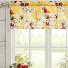 Load image into Gallery viewer, DaDa Bedding Floral Sunshine Yellow Hummingbirds Window Curtain Valance - 18" x 52" (JHW-925)