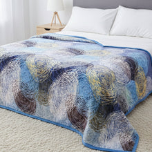 Load image into Gallery viewer, DaDa Bedding Swirly Navy Blue Lagoon Abstract Mink Flannel Fleece Throw Blanket (XY9897)