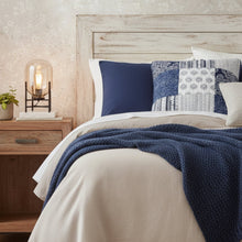 Load image into Gallery viewer, DaDa Bedding Patchwork Denim Blue Elegance Bohemian Euro Sham - 26” x 26&quot; - 1PC (JHW660)