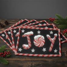 Load image into Gallery viewer, DaDa Bedding Set of 4-Pieces Peppermint Joy Holiday Tapestry Placemats 13” x 19” (12904)