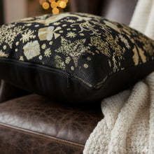 Load image into Gallery viewer, DaDa Bedding Magical Golden Reindeer Woven Tapestry Throw Pillow Covers 16&quot; x 16&quot;