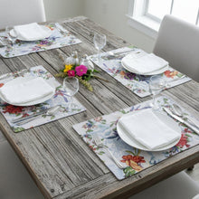 Load image into Gallery viewer, DaDa Bedding Set of 4-Pieces Tropical Sky Blue Birds Floral Tapestry Dining Table Placemats 13” x 19” (18116)