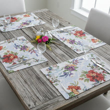 Load image into Gallery viewer, DaDa Bedding Set of 4-Pieces Tropical Sky Blue Birds Floral Tapestry Dining Table Placemats 13” x 19” (18116)