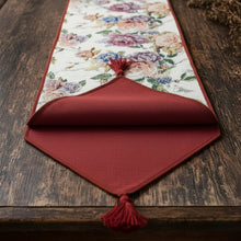 Load image into Gallery viewer, DaDa Bedding Vintage Romantic Roses Lovely Pink Floral Woven Tapestry Dining Table Runner (879)