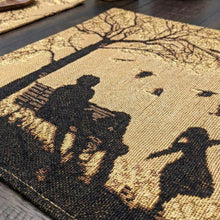 Load image into Gallery viewer, DaDalogy Bedding Set of 4 Pieces Autumn Birds Blessing Tapestry Dining Placemats 13” x 19” (Thanksgiving)