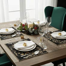Load image into Gallery viewer, DaDa Bedding Set of 4-Pieces Magical Golden Reindeer Woven Tapestry Dining Table Placemats 13” x 19”