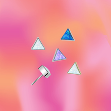 Load image into Gallery viewer, Opal Triangle Bezel Flat Back Stud