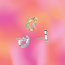 Load image into Gallery viewer, Crescent Moon Flat Back Stud