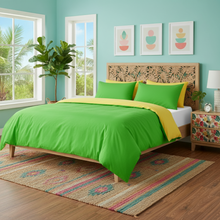 Load image into Gallery viewer, Tache Lemon Lime Bright Yellow &amp; Green Reversible Duvet Cover Set (DC36PC-YG)