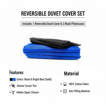 Load image into Gallery viewer, Tache Deep Blue Black Reversible Duvet Cover Set (DC36PC-BB)
