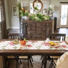 Load image into Gallery viewer, DaDa Bedding Romantic Roses Pink White Lovely Floral Quilted Dining Table Runner (879)