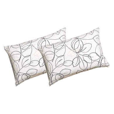 Tache Modern Abstract Leaf Line Art Foliage White Grey Black Gold Pillowcases (TJ3571)