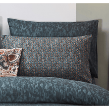 Load image into Gallery viewer, Tache Rustic Palace Lattice Floral Watercolor Dark Teal Pillowcases (KF174)