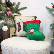 Load image into Gallery viewer, Tache Squishy Light Up Cute Christmas Santa Stocking Microbead LED Throw Pillow