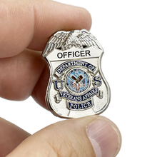 Load image into Gallery viewer, BL6-018 VA Veterans Affairs Police OFFICER Administration shield lapel pin