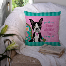 Load image into Gallery viewer, Happy Valentine's Day Boston Terrier Throw Pillow - 14x14 Decorative Pillow – Art for Your Home &amp; Patio VHA3001PW1414