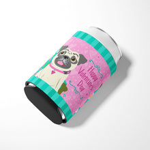 Load image into Gallery viewer, Happy Valentine's Day Pug Can or Bottle Hugger VHA3002CC