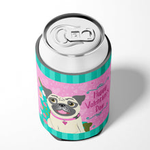 Load image into Gallery viewer, Happy Valentine's Day Pug Can or Bottle Hugger VHA3002CC