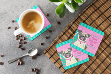 Load image into Gallery viewer, Happy Valentine's Day Pug Coasters - Set of 4 Lightweight Foam, Absorbent Drink Coasters VHA3002FC