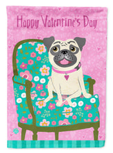 Load image into Gallery viewer, Happy Valentine's Day Pug Garden Flag - Outdoor Decorative Yard Flag VHA3002GF