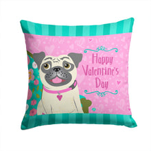 Load image into Gallery viewer, Happy Valentine's Day Pug Throw Pillow - 14x14 Decorative Pillow – Art for Your Home &amp; Patio VHA3002PW1414
