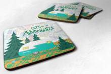 Load image into Gallery viewer, Let's Adventure Glamping Trailer Coasters - Set of 4 Lightweight Foam, Absorbent Drink Coasters VHA3003FC