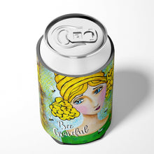 Load image into Gallery viewer, Bee Grateful Girl with Beehive Can or Bottle Hugger VHA3008CC