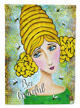 Load image into Gallery viewer, Bee Grateful Girl with Beehive Flag Canvas House Size VHA3008CHF