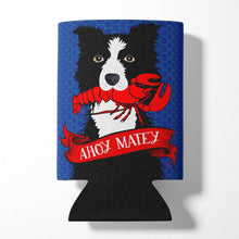 Load image into Gallery viewer, Ahoy Matey Nautical Border Collie Can or Bottle Hugger VHA3011CC