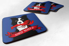 Load image into Gallery viewer, Ahoy Matey Nautical Border Collie Coasters - Set of 4 Lightweight Foam, Absorbent Drink Coasters VHA3011FC