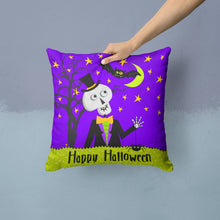 Load image into Gallery viewer, Happy Halloween Skeleton Throw Pillow - 14x14 Decorative Pillow – Art for Your Home &amp; Patio VHA3014PW1414
