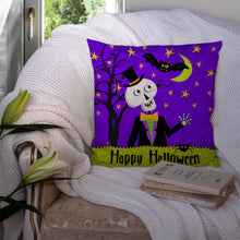 Load image into Gallery viewer, Happy Halloween Skeleton Throw Pillow - 14x14 Decorative Pillow – Art for Your Home &amp; Patio VHA3014PW1414