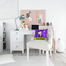 Load image into Gallery viewer, Happy Halloween Skeleton Throw Pillow - 14x14 Decorative Pillow – Art for Your Home &amp; Patio VHA3014PW1414